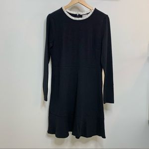 NWT Loft Black Dress with White Collar, Size 8